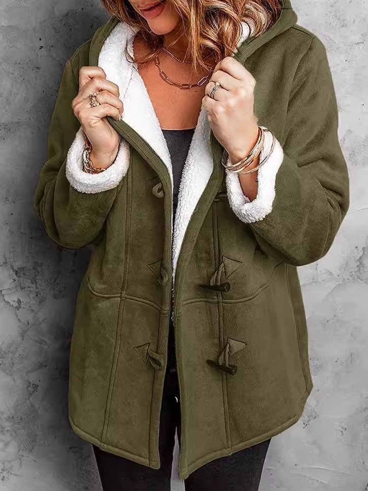 Warmth Fleece Suede Plain Casual Loose Jacket