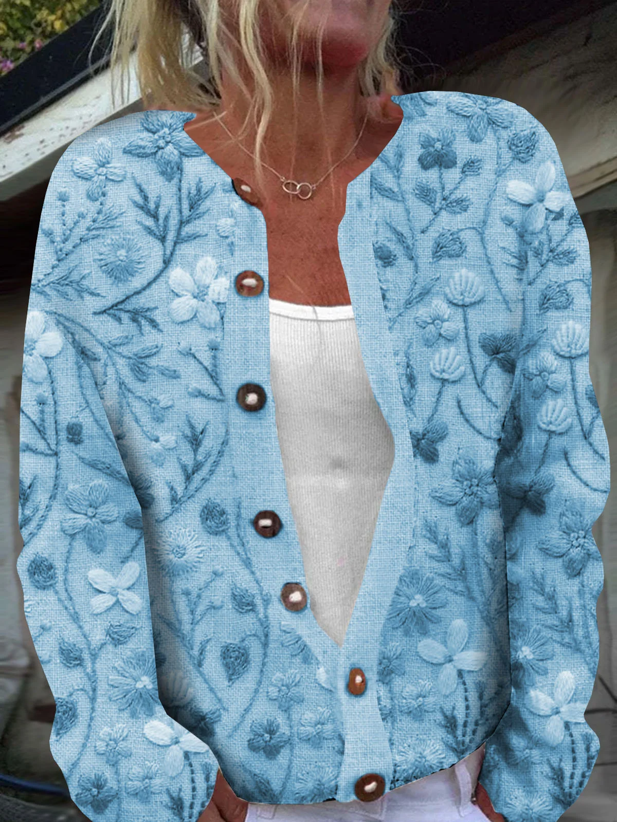 Floral Loose Buttoned Casual Cardigan