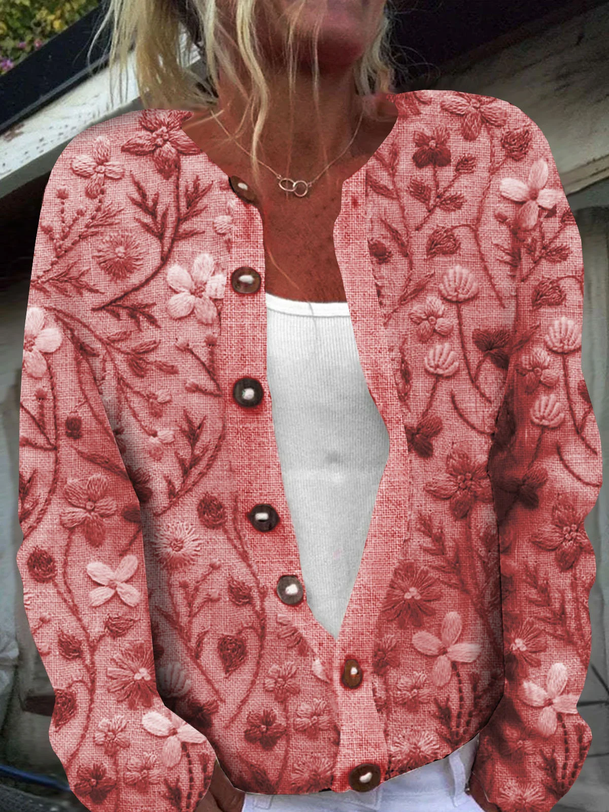 Floral Loose Buttoned Casual Cardigan