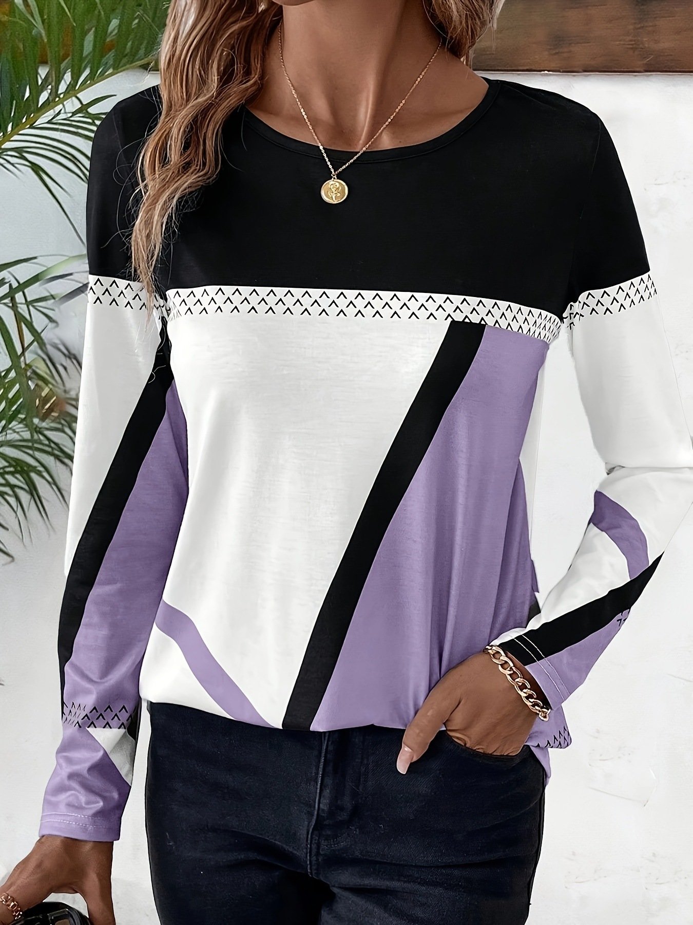 Crew Neck Casual Loose Blouse