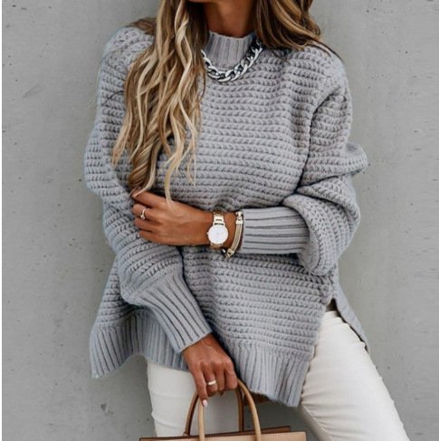 Casual Loose Plain Turtleneck Sweater