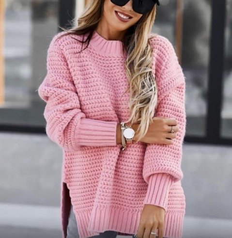 Casual Loose Plain Turtleneck Sweater