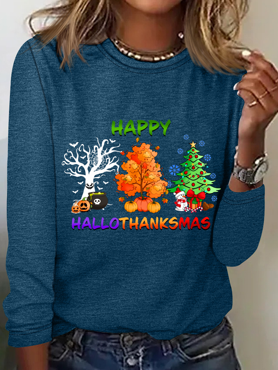 Hallothanksmas Casual Long Sleeve Shirt