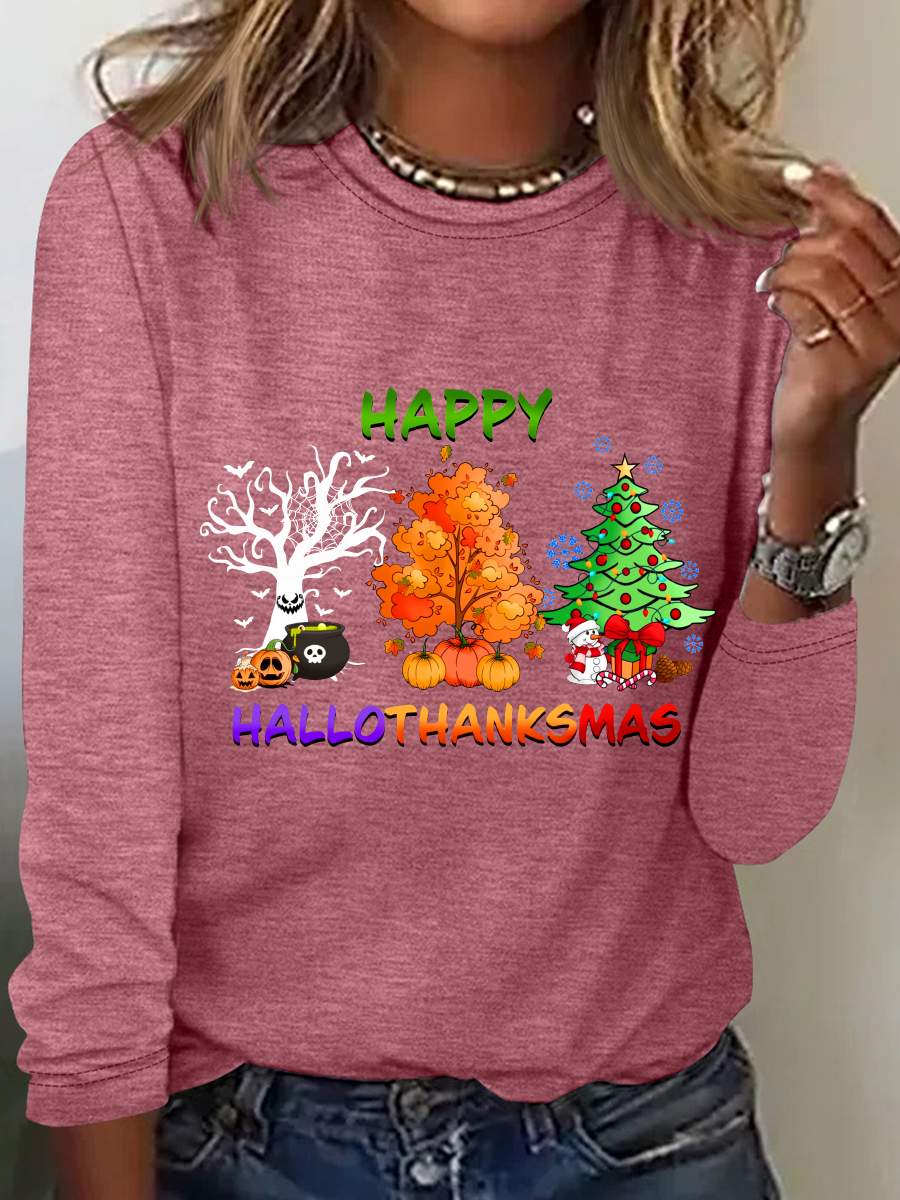 Hallothanksmas Casual Long Sleeve Shirt