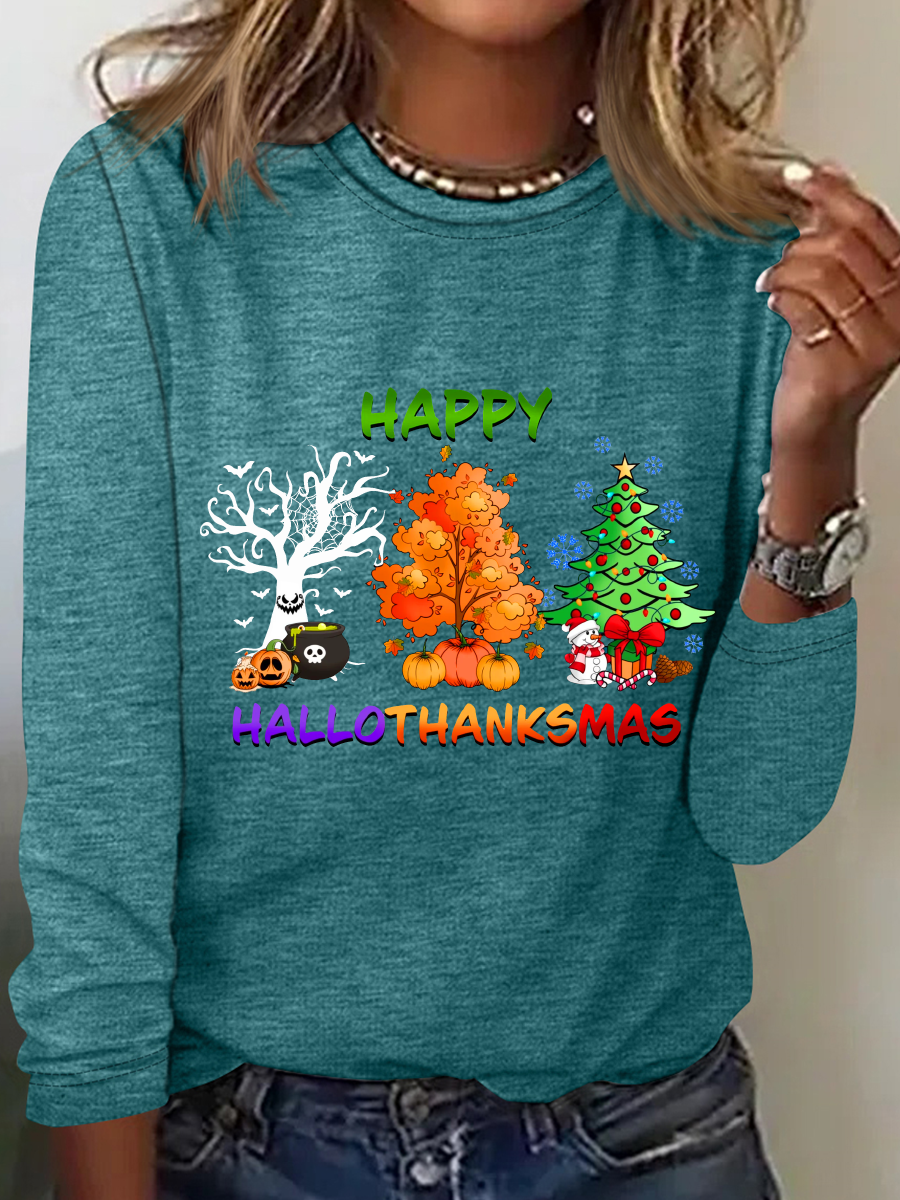 Hallothanksmas Casual Long Sleeve Shirt