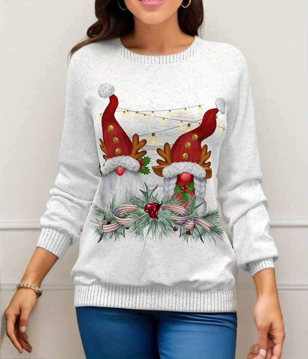 Casual Crew Neck Loose Sweatshirt