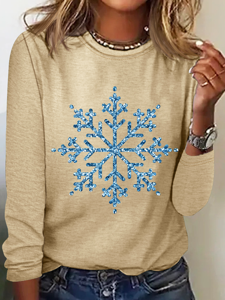 Winter Snowflake Casual Long Sleeve Shirt