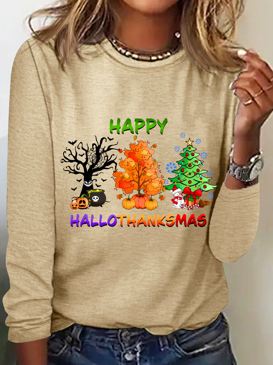 Hallothanksmas Casual Long Sleeve Shirt