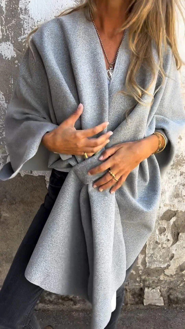 Casual Loose Imitation Cashmere Plain Coat