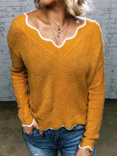 Knitted Vintage Regular Fit Plain Sweater