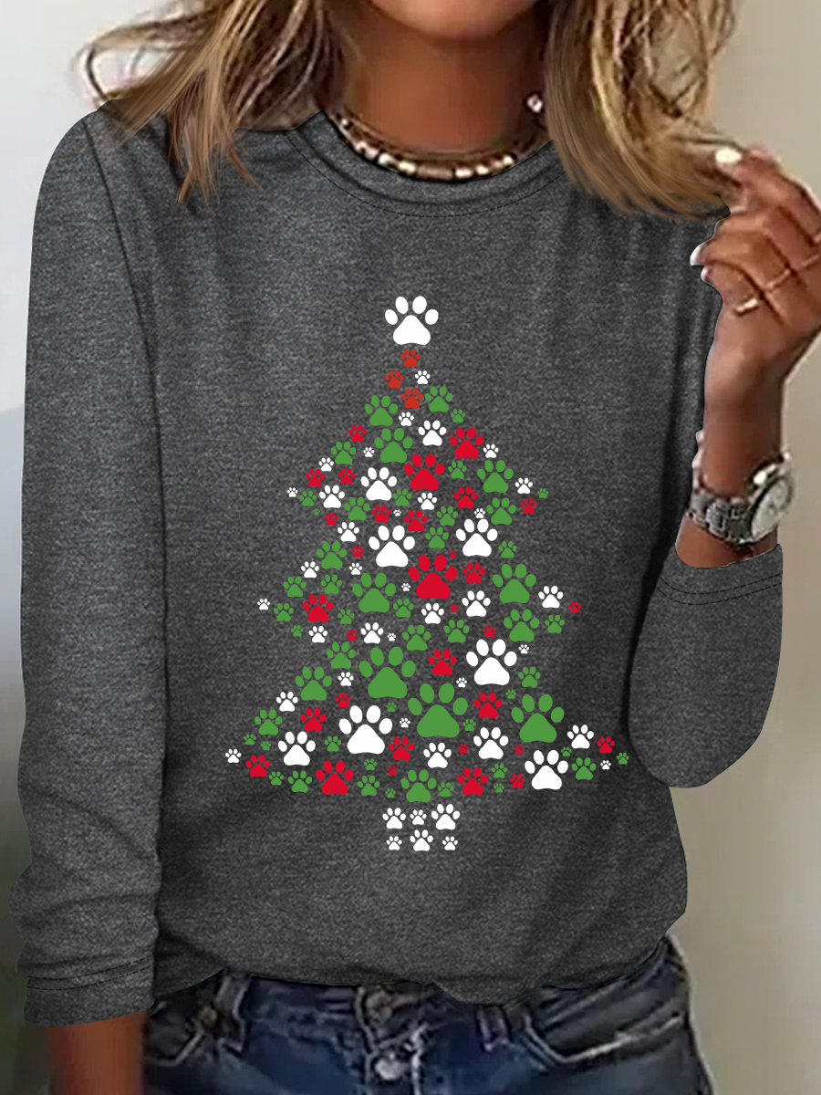 Christmas Dog Casual Long Sleeve Shirt