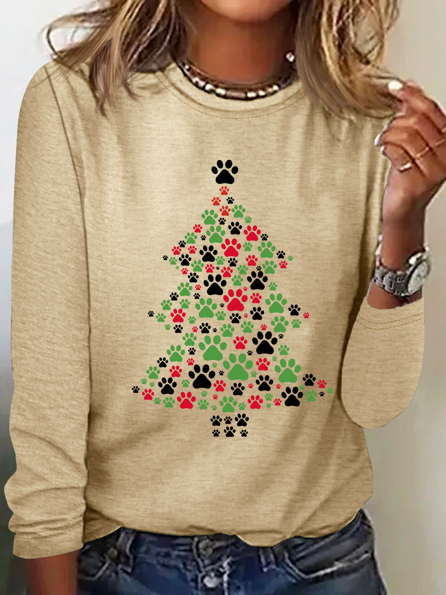 Christmas Dog Casual Long Sleeve Shirt