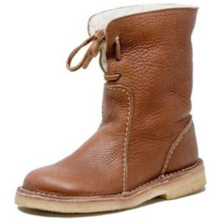 Plain Leather Autumn West Style Western Boots