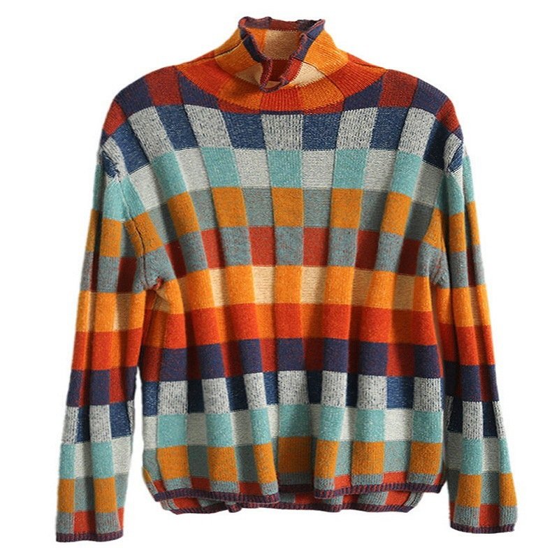 Geometric Crew Neck Casual Sweater