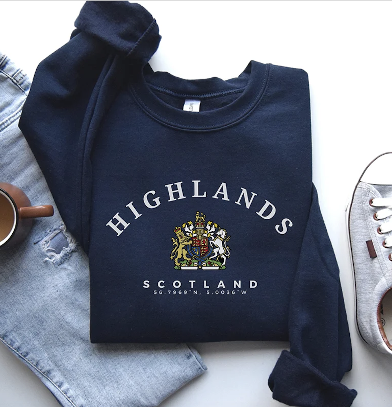 Scottish Highlands slogan round neck sweatshirt