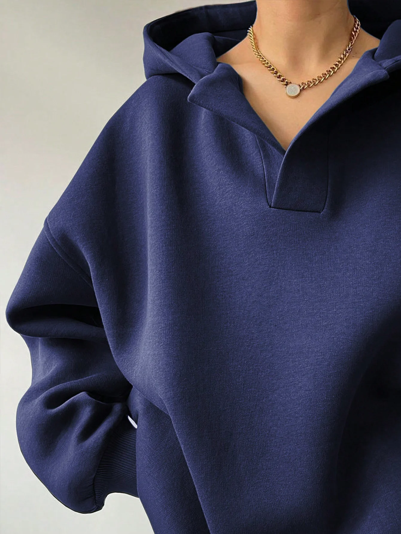 Casual Loose Plain Hoodie Hoodie