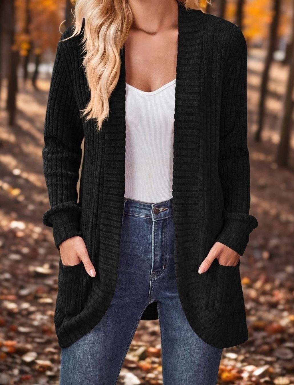 Casual Loose Plain Others Cardigan