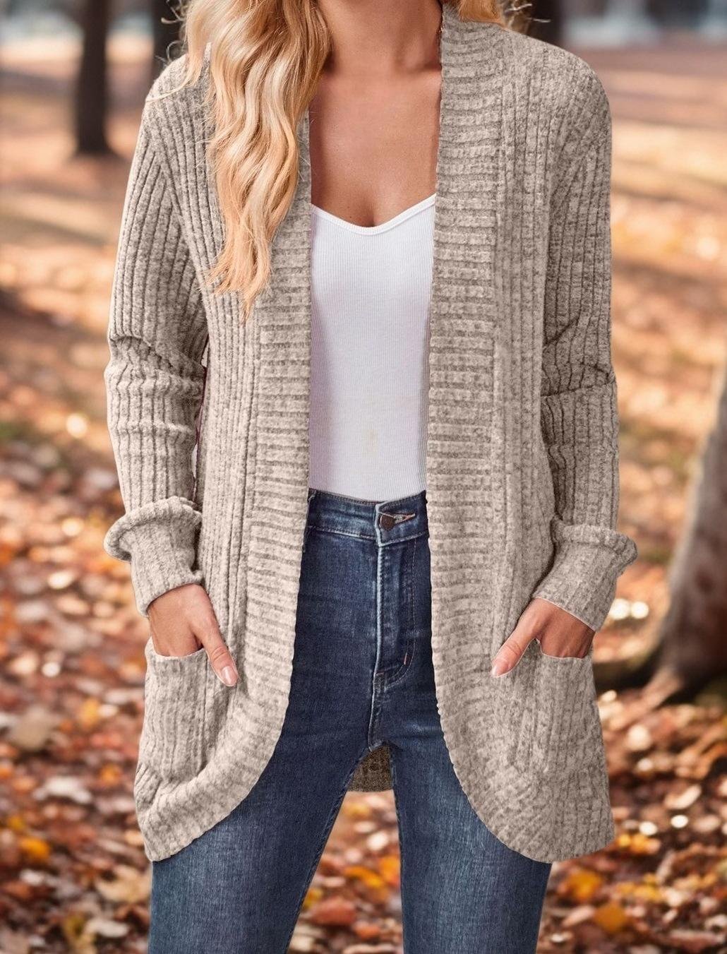 Casual Loose Plain Others Cardigan