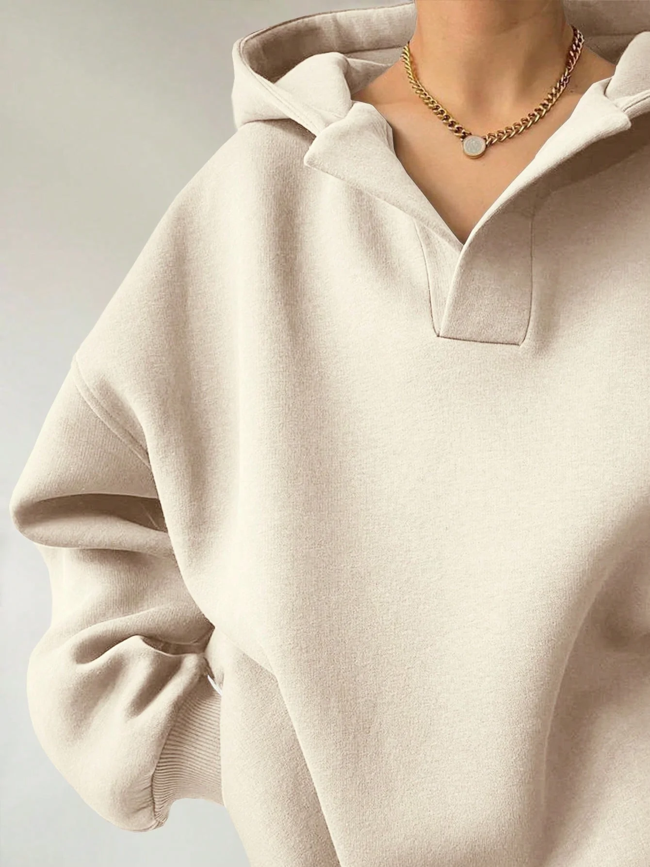 Casual Loose Plain Hoodie Hoodie