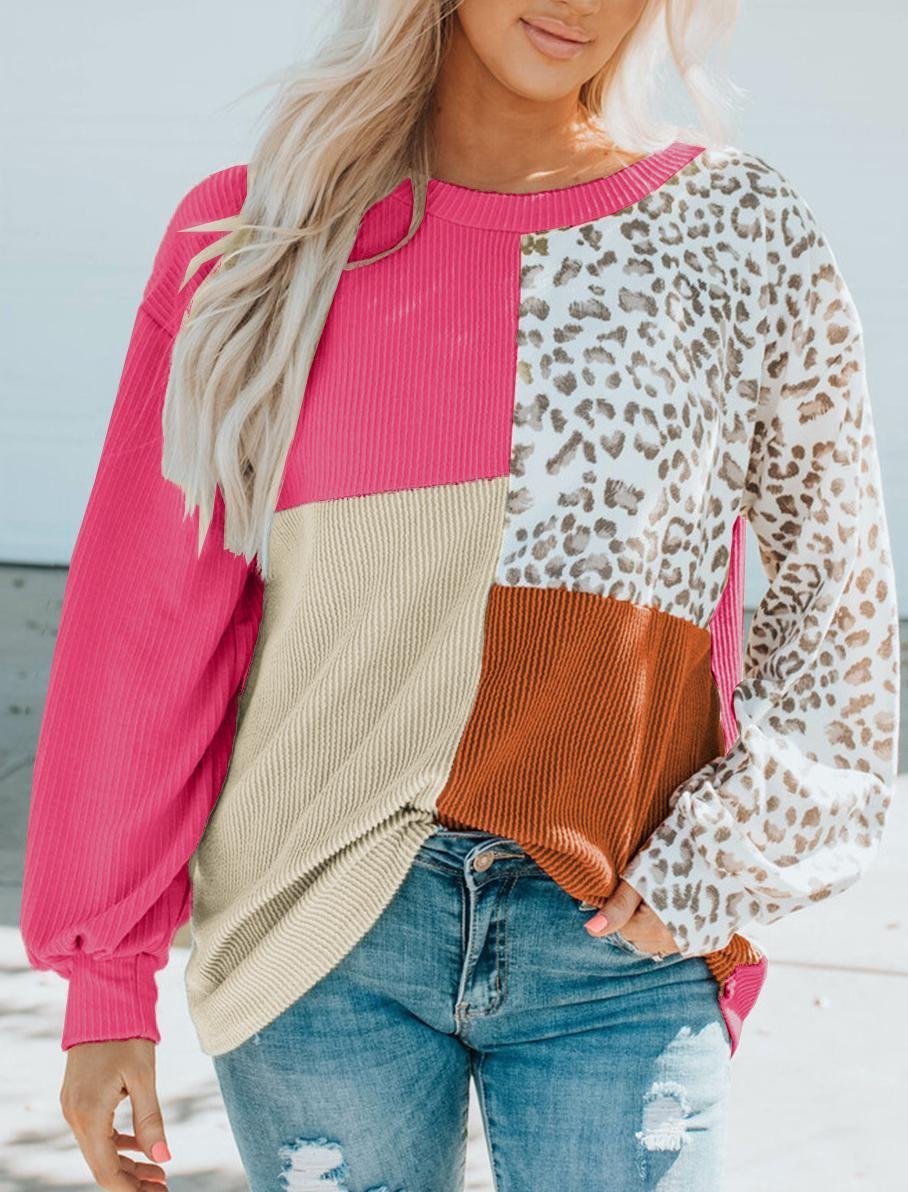 Multicolor Block Loose Casual Sweatshirt