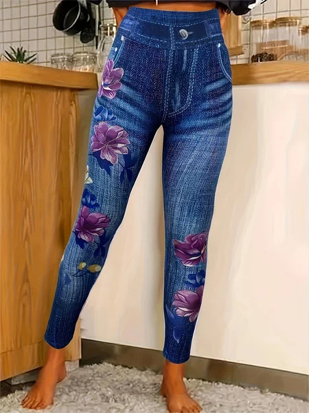 Casual Tight Floral Leggings