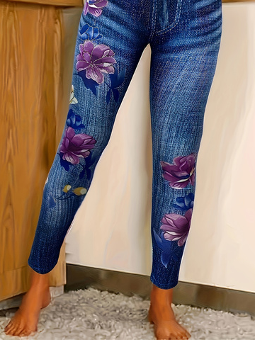 Casual Tight Floral Leggings