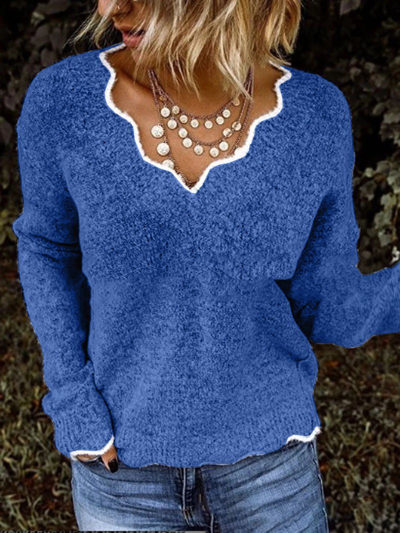 Yarn/Wool Yarn Casual Plain Sweater