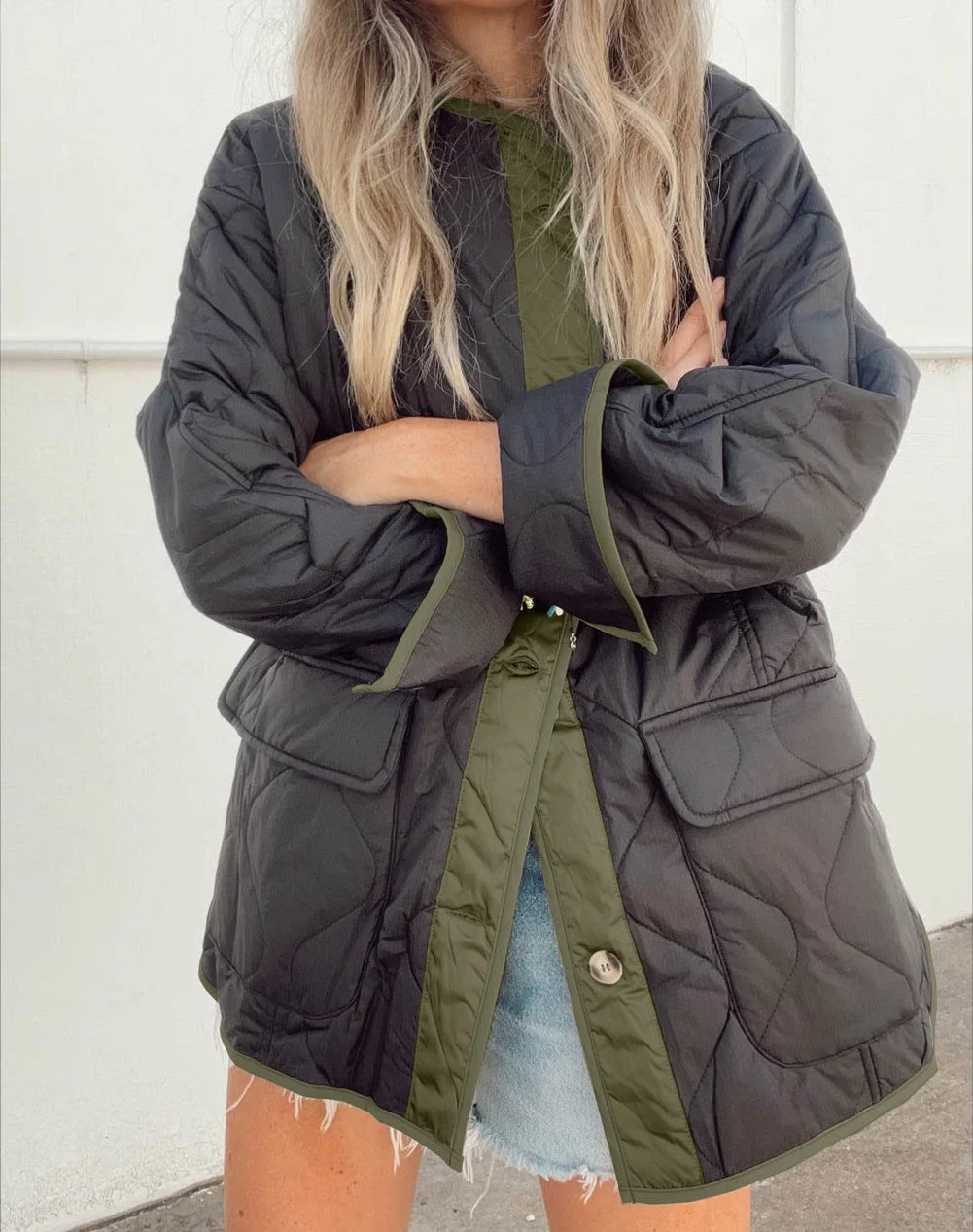 Casual Plain Loose Padded Jacket