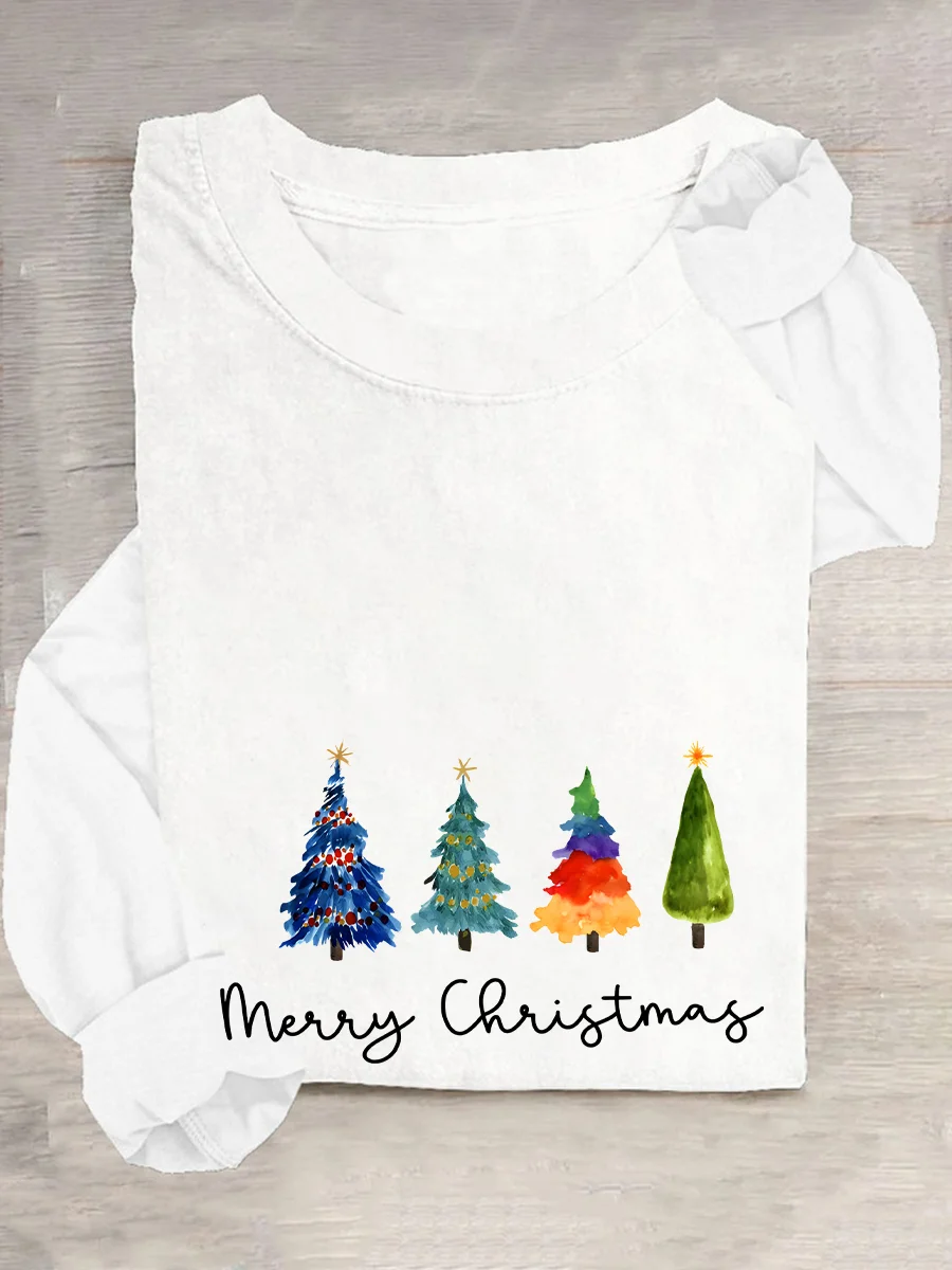 Christmas Tree Casual Long Sleeve Shirt