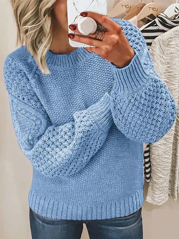 V Neck Casual Plain Sweater