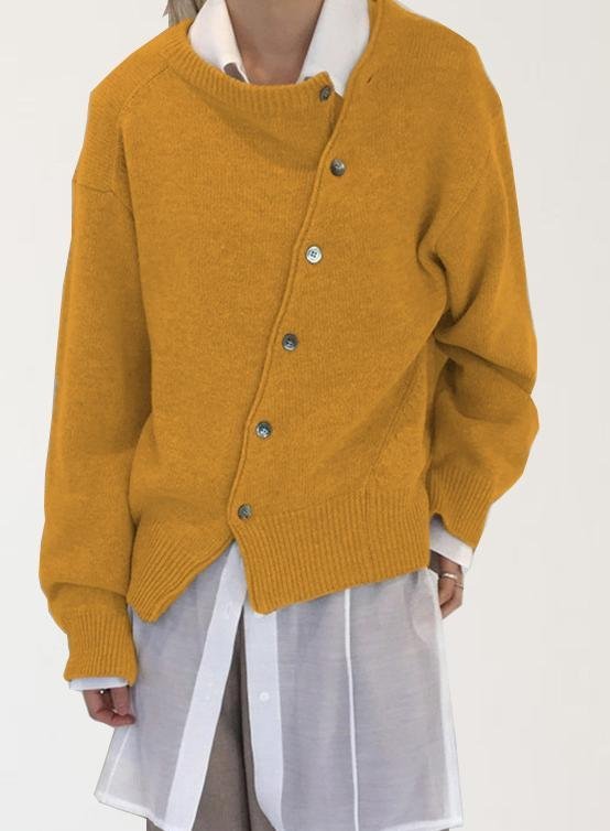 Casual Crew Neck Loose Cardigan