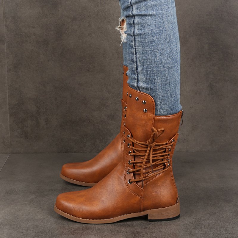 Plain Suede Autumn Riding Boots