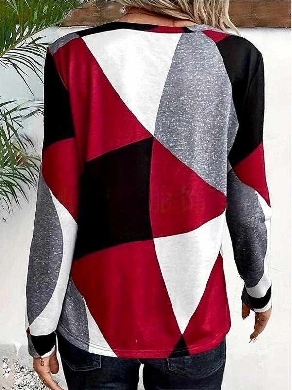 Crew Neck Casual Regular Fit Multicolor Block T-Shirt