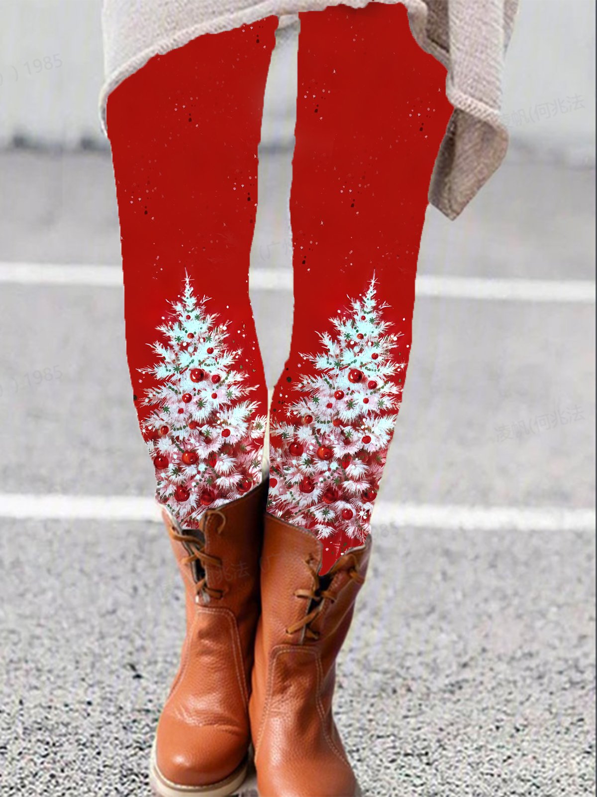 Christmas Tree Print Casual Leggings