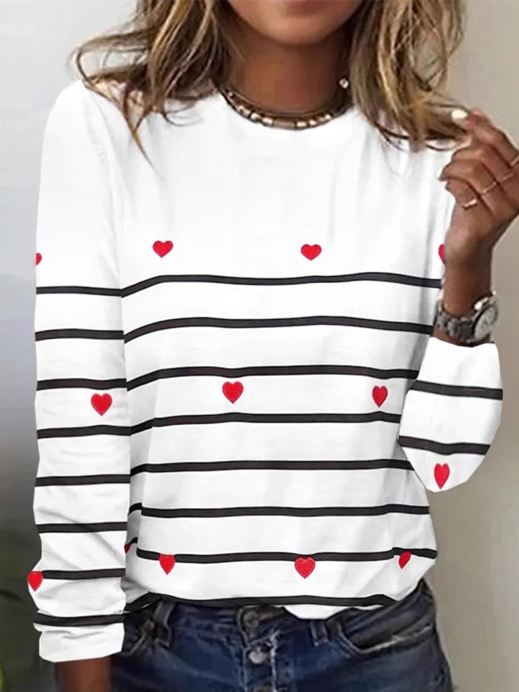 Casual Jersey Loose Crew Neck T-Shirt