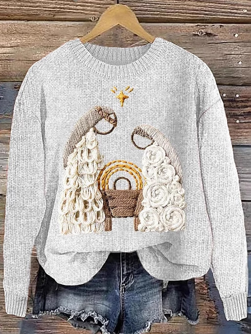 Crew Neck Loose Christmas Casual Sweatshirt