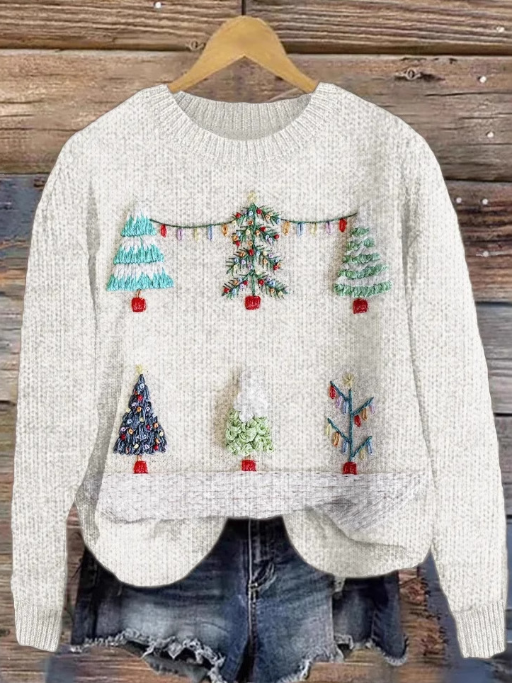 Crew Neck Loose Christmas Casual Sweatshirt