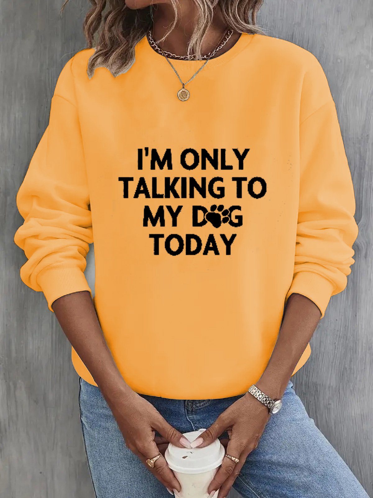 Text Letters Casual Sweatshirt