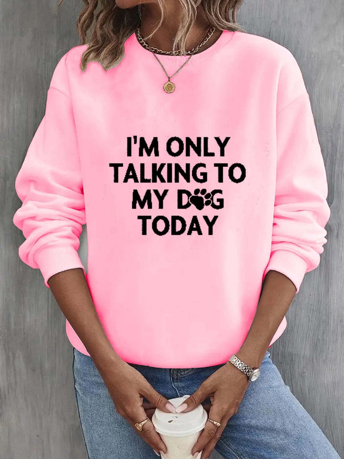 Text Letters Casual Sweatshirt