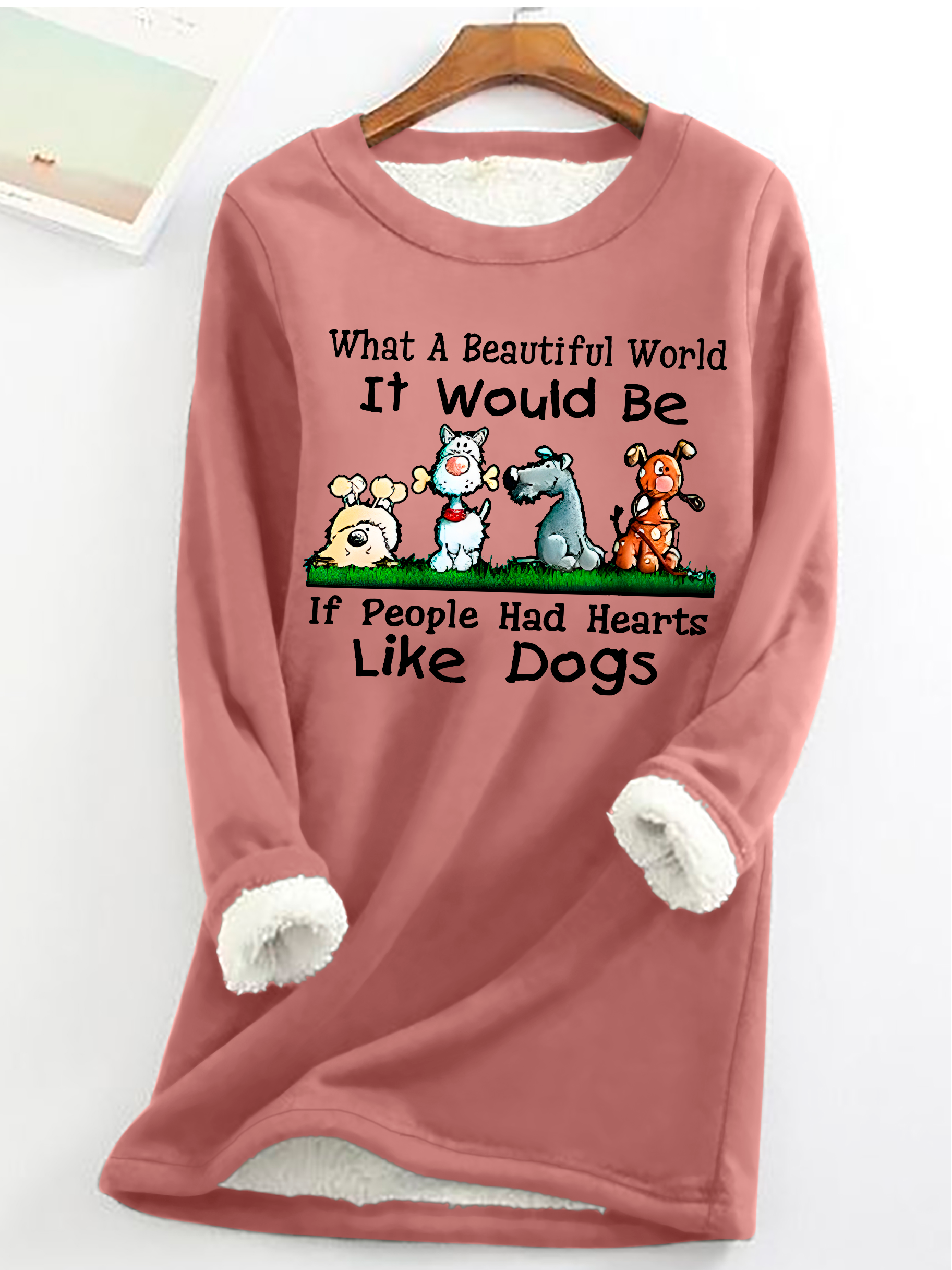 Dog Lovers Casual Fluff Fleece Fabric Sweatshirt