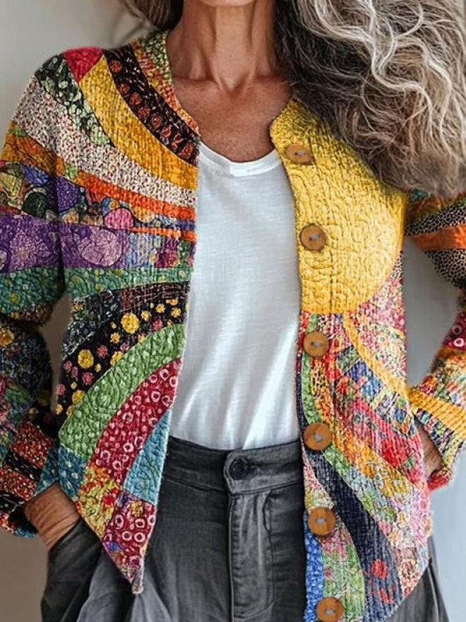 Loose Knitted Psychedelic Art Casual Cardigan