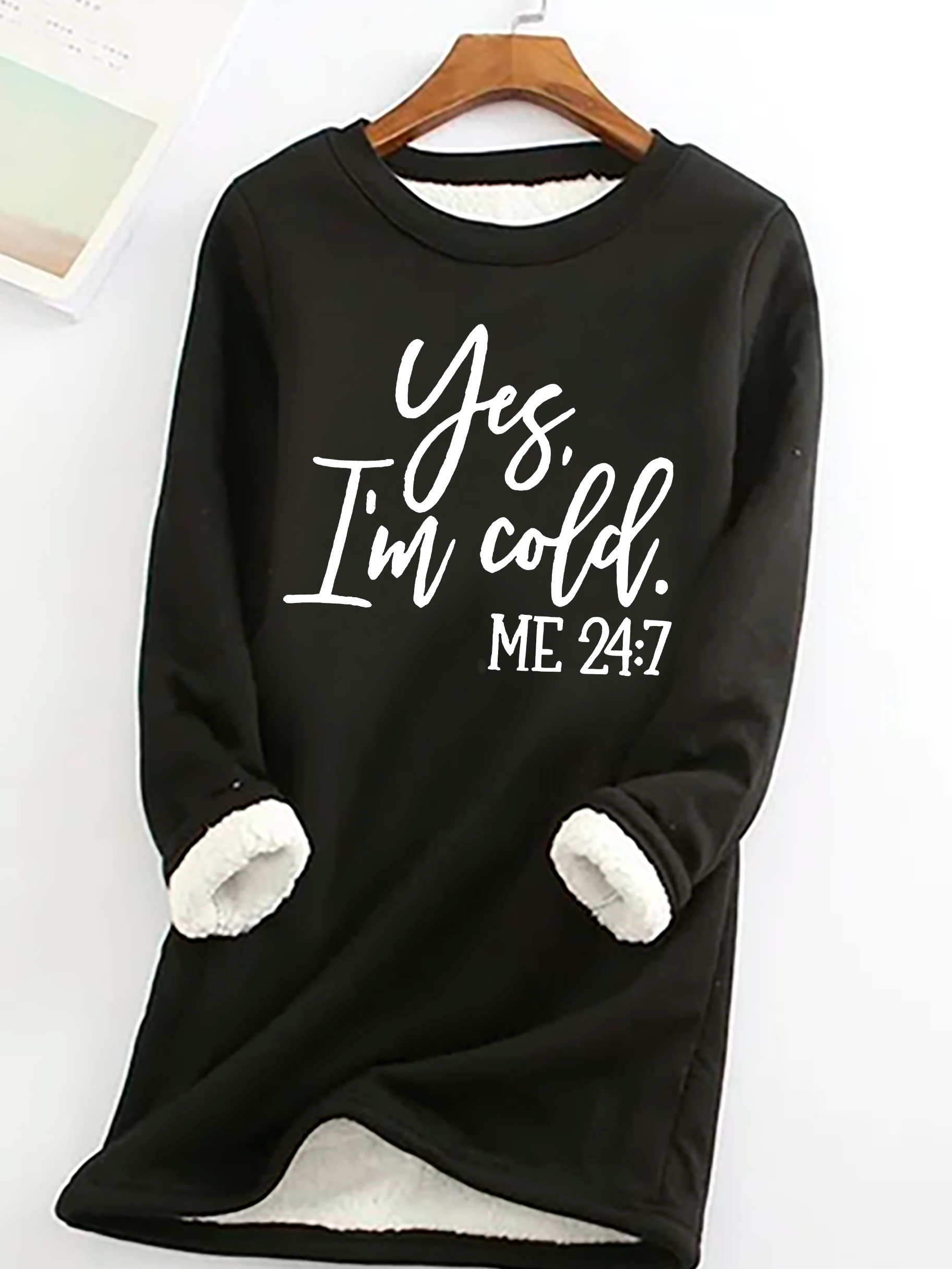 Women Text Letters Crew Neck Long Sleeve Casual Daily Spring/Fall Sweatshirt