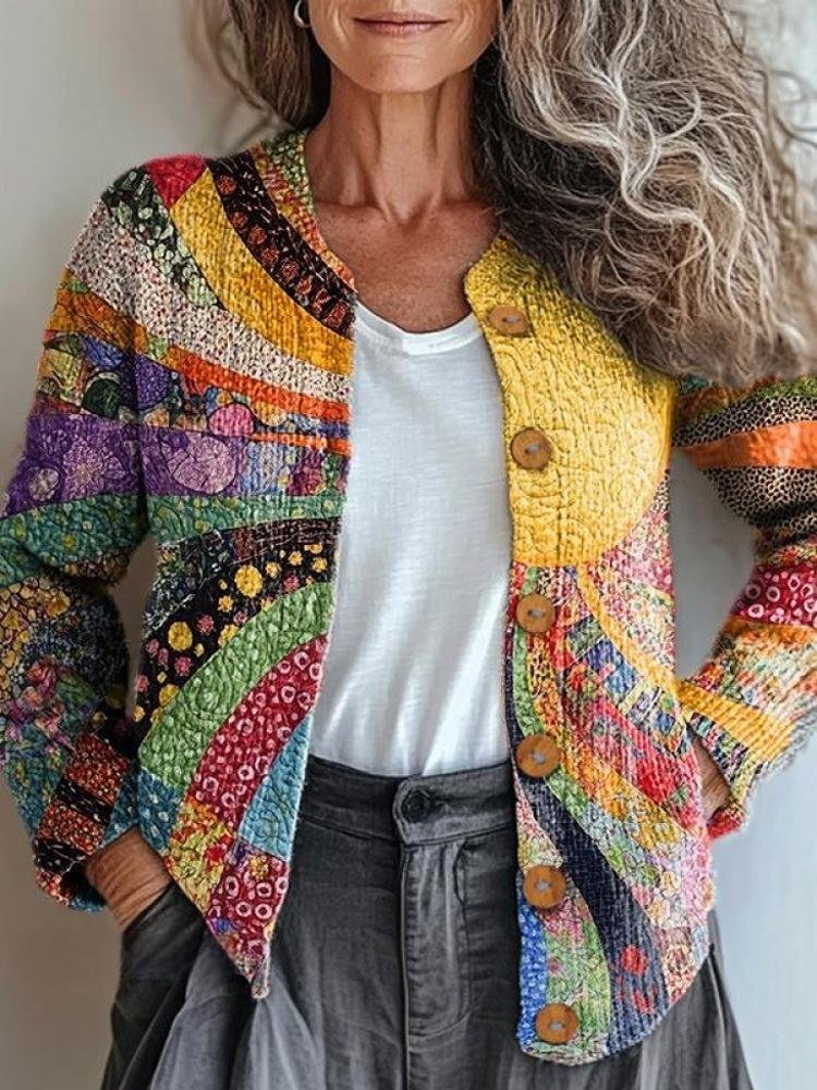 Loose Knitted Psychedelic Art Casual Cardigan