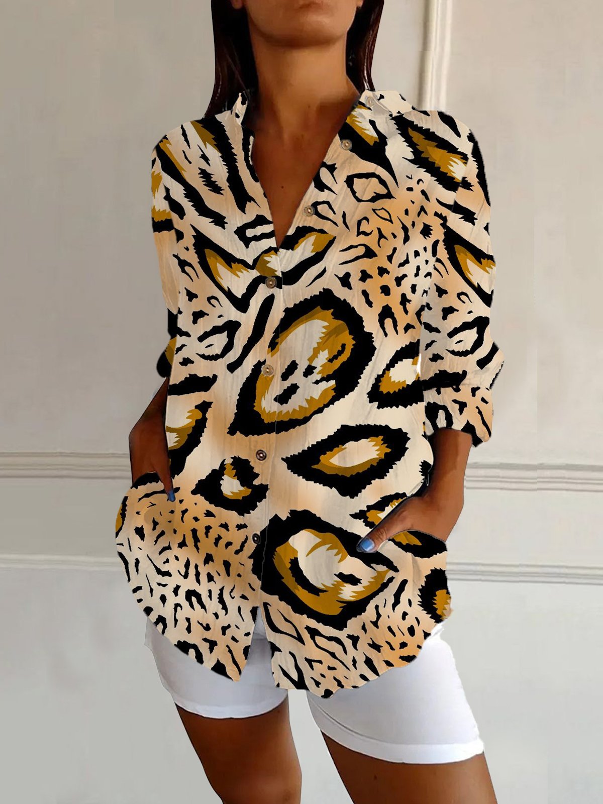 Leopard Print Long Sleeve Shirt