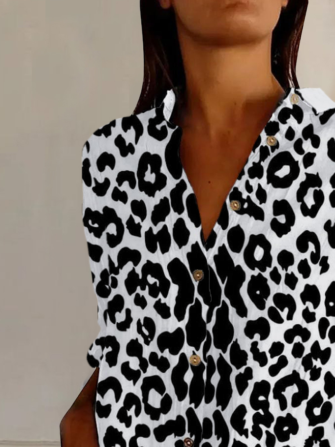 Leopard Print Long Sleeve Shirt