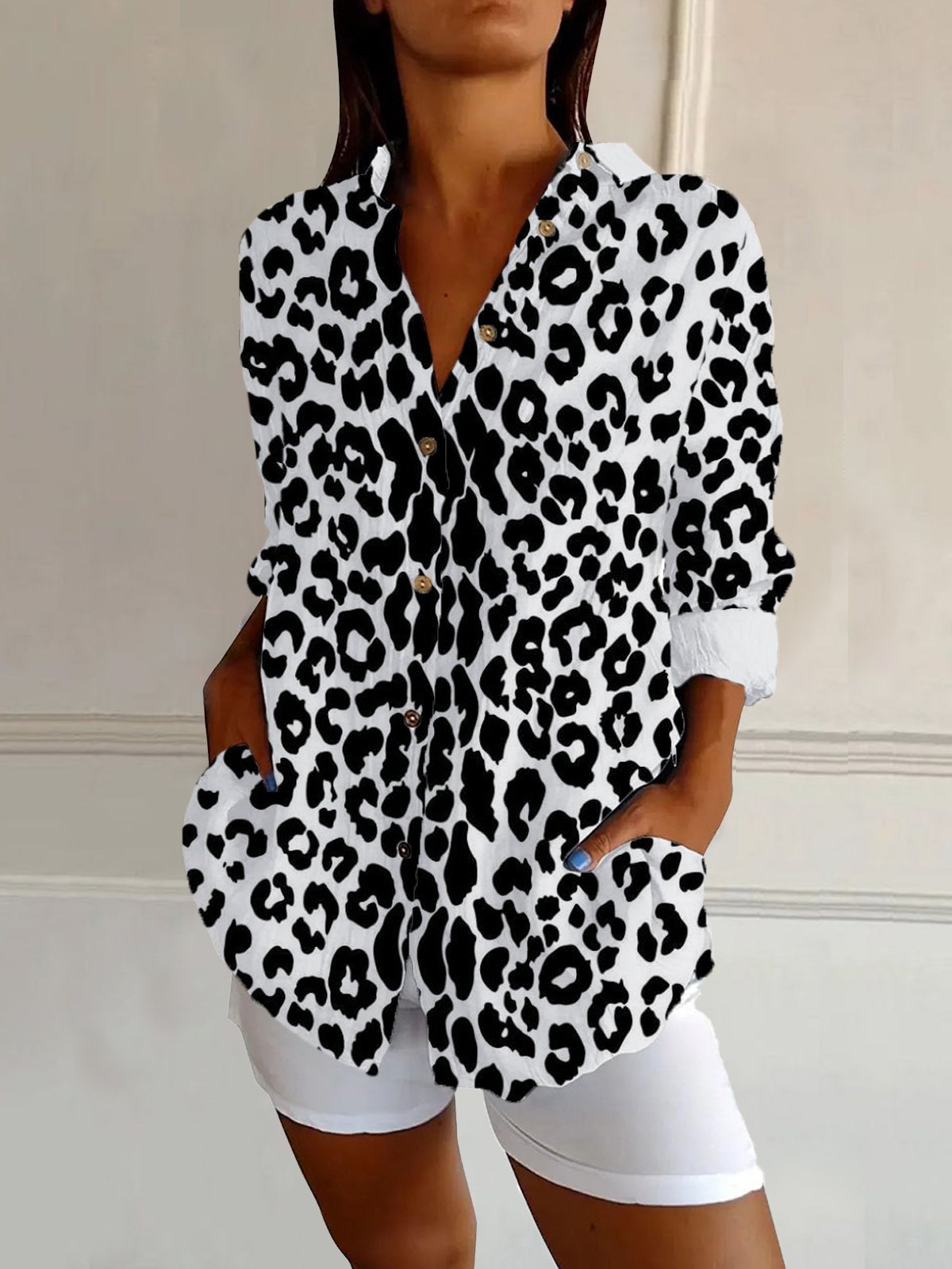 Leopard Print Long Sleeve Shirt