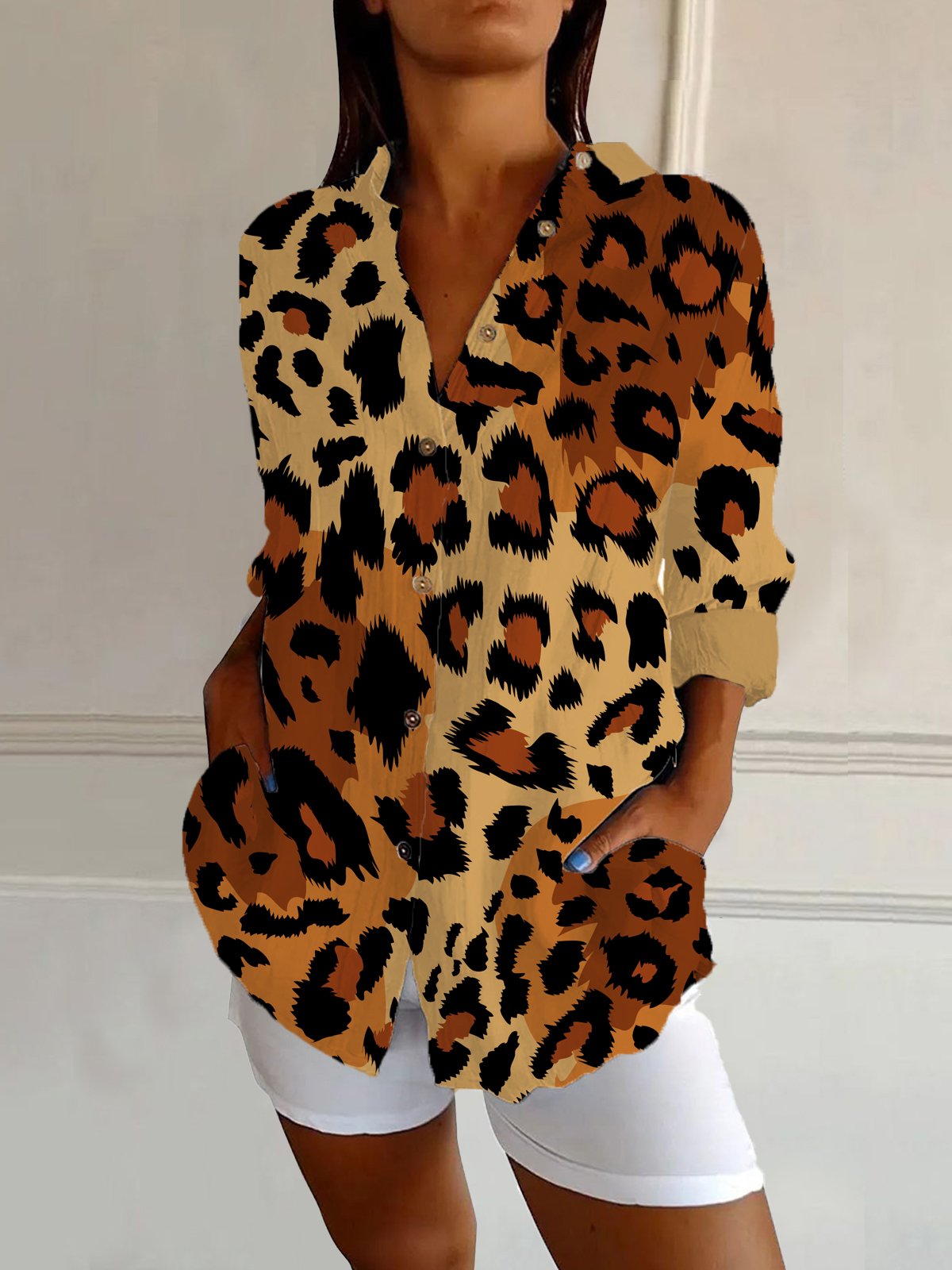 Leopard Print Long Sleeve Shirt