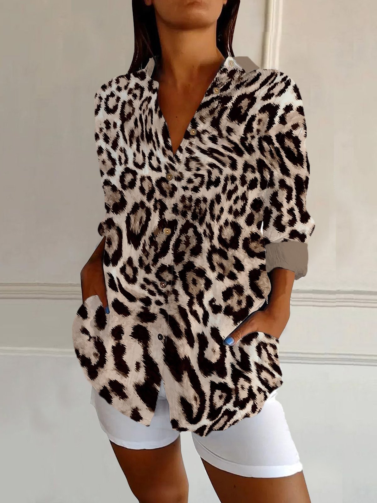 Leopard Print Long Sleeve Shirt