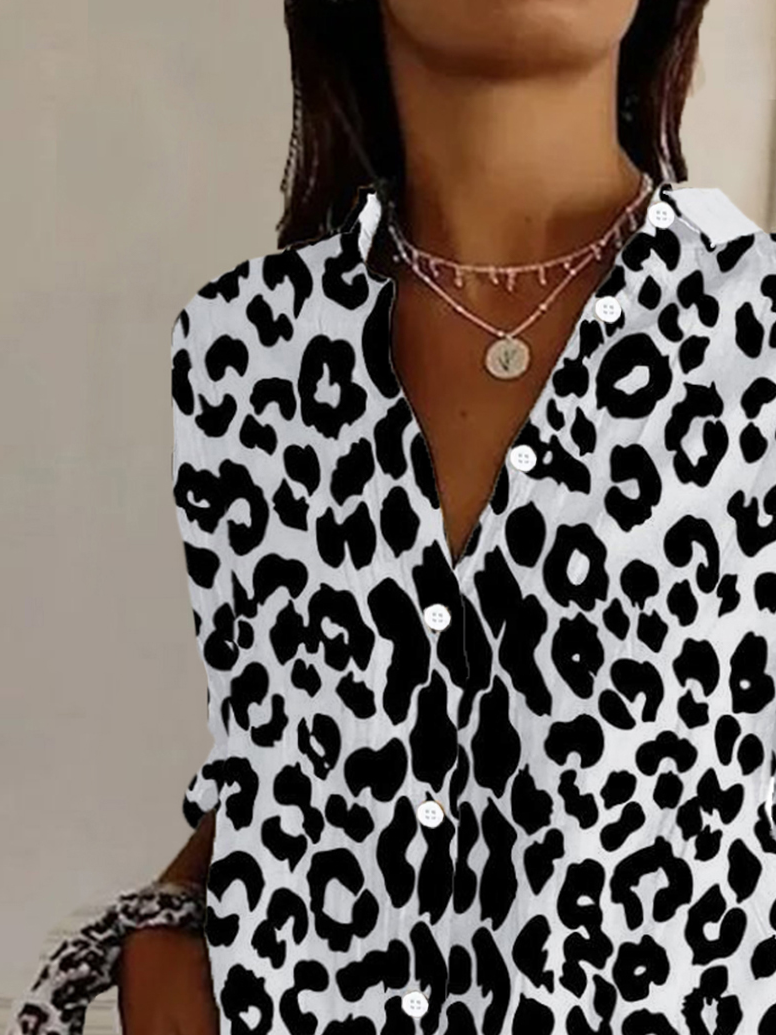 Leopard Print Long Sleeve Shirt