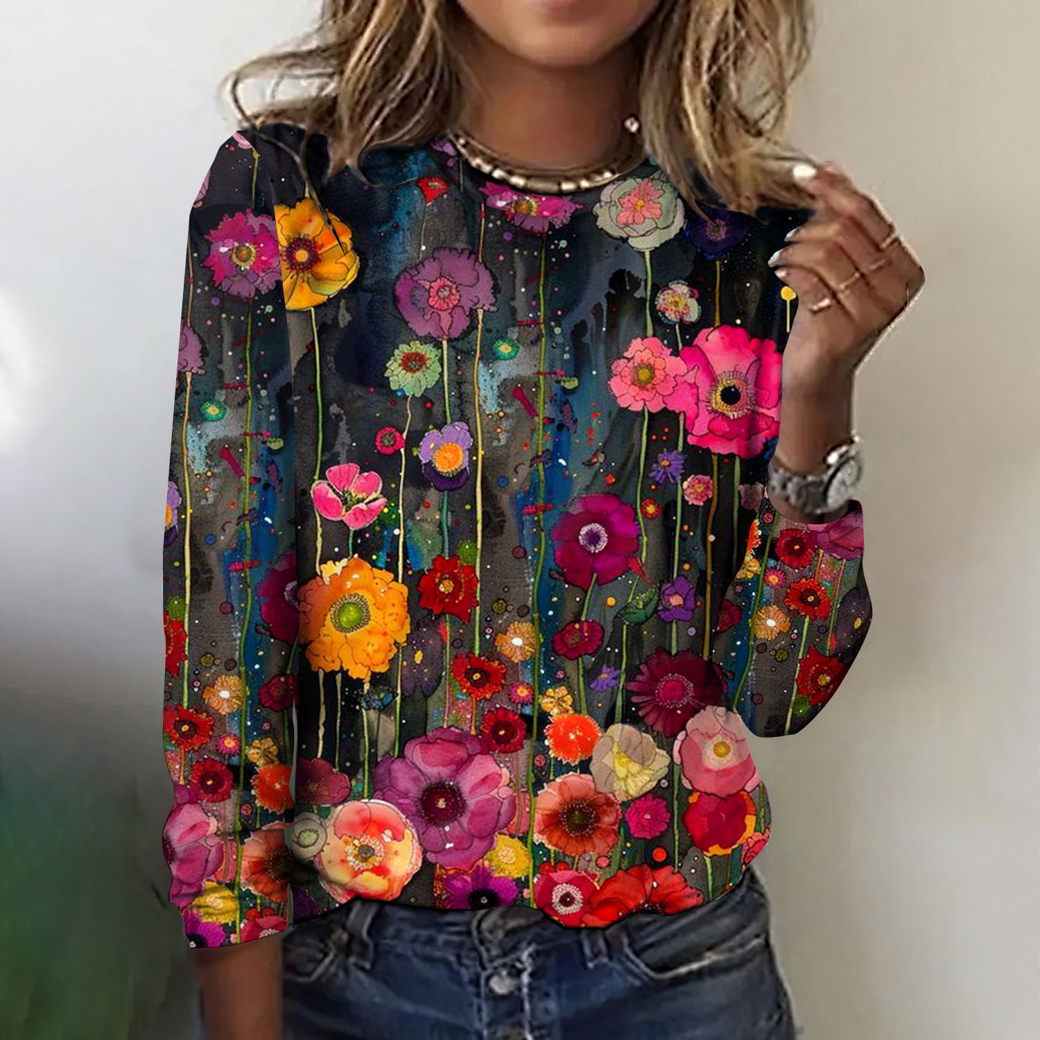 Flower Art Long Sleeve T-shirt